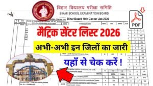 Bihar Board 10th Exam Center List 2026