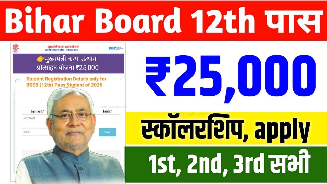 Bihar Board 12th Scholarship 2026 Apply Link